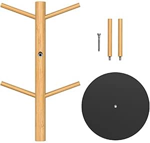 Wisuce Bamboo Coffee Mug Holder Tree, Thicker Base Coffee Cup Holder Stand for Counter, Mug Rack with 6 Hooks