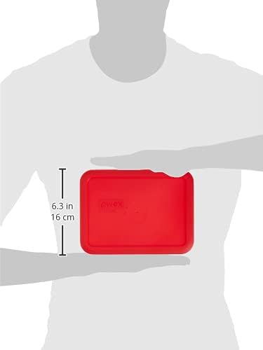 Pyrex 3-Cup Single Rectangular Food Storage Container with Lid, Non-Toxic, BPA-Free Lid, Tempered Non-Pourous Glass, Microwave, Dishwasher, Freezer and Oven Safe, Red (Pack of 2)