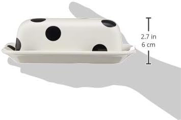 Kate Spade New York Deco Dot Covered Butter Dish, 1.65 LB, White
