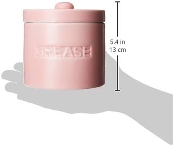 Bacon Grease Saver with Strainer - Ceramic Grease Container 1L Storage Canister | Holds Bacon Fat Drippings | Oil Keeper for Kitchen Counter Storage