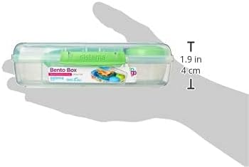 Sistema To Go Collection Large Bento Box Plastic Lunch and Food Storage Container, 7.4 Cup, Multi Compartment, Color Varies | BPA Free