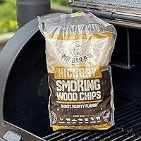 Mr. Bar-B-Q Hickory Wood Smoking Chips, 100% All Natural Wood Chips for Smokers, Works with Smoker, Gas, Electric Grill, Smoky & Fruity Flavor for Picnics, Grilling, Smoker, BBQ & Camping (1.8 Lb Bag)