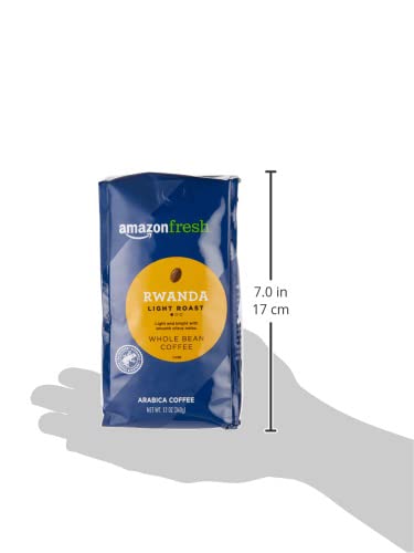 Amazon Fresh, Rwanda Whole Bean Coffee, Light Roast, 12 Ounce (Pack of 3)