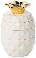 Set of 4 Decorative Pineapple Shaped Stackable Ceramic Kitchen Measuring Cups in 4 Assorted Sizes