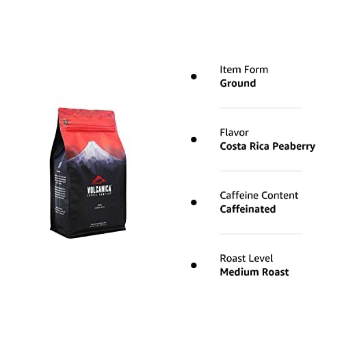Costa Rica Peaberry Coffee, Whole Bean, Medium Roast, Fresh Roasted, 16-ounce