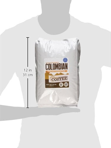 Fresh Roasted Coffee,100% Water-Process Decaf Colombian, 5 lb (80 oz), Medium Roast, Kosher, Whole Bean