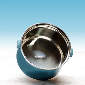 SANQIAHOME 4 Tier Stackable Stainless Steel Lunch Box Sealed(blue, 4 layers) with spoon and fork