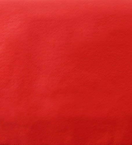 Yourtablecloth Heavy Duty Vinyl Round Fitted Tablecloth (Table Cover) with Flannel Backing Vibrant Colors Elasticized Tablecloth Great for Indoor and Outdoor Dining and Playing Cards 42” Ruby Red
