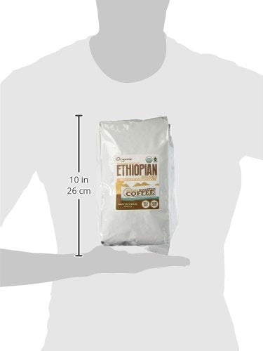 Fresh Roasted Coffee, Organic Ethiopian Sidamo Water-Processed Decaf | USDA Organic, 100% Single Origin, Kosher | Medium Roast 2 lb (32 oz) Whole Bean