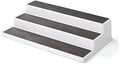 Copco 3-Tier Non-Skid Spice Rack Organizer for Kitchen Cabinet or Pantry, 15-Inch Tiered Shelf, White/Gray, Slip-Resistant Design for Jars and Bottles (Pack of 6)