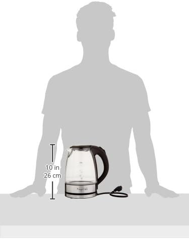 Megachef Stainless Steel Light Up Tea Kettle, 1.7L, Clear Glass