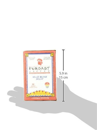 Puroast Low Acid Coffee, Single Serve Pods, Decaf House Blend, Medium Roast, Low Acid Certified