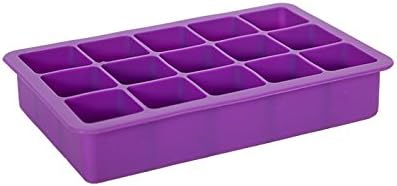 Ice Cube Mold Elbee Home 2 Pack Silicone Ice Cube Tray Flexible 15 Cube Purple Silicone Ice Cube Trays Made from Food Grade Silicone are Reusable & BPA Free Perfect for Whiskey and Cocktails