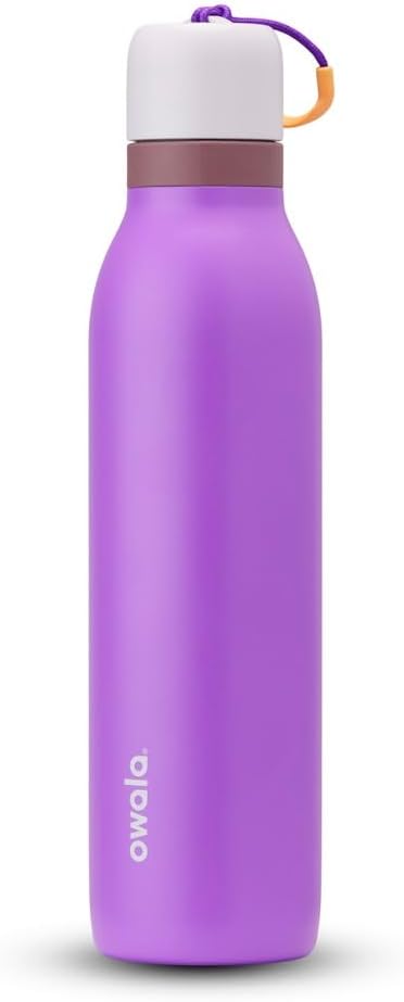 Owala FreeSip Twist Insulated Stainless Steel Water Bottle with Straw for Sports and Travel, BPA-Free, 24-oz, Purple/Purple (California Grapevine)