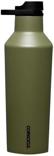 Corkcicle Sport Canteen - Keeps Drinks Cold 25 Hours - Stainless Steel Water Bottle - Triple-Insulated - Spill-Proof - Summer Drinkware Gift - Keeps Drinks Ice Cold - 20 oz - Olive
