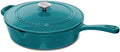 Cuisinart 12-Inch Cast Iron Chicken Fryer with Lid, 4.5 Quart Capacity, Porcelain Enameled Interior, Oven Safe, Induction Compatible, Teal