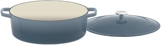 Cuisinart Chef's Classic Enameled Cast Iron Oval Covered Casserole (Gradient Navy, 7- Quart)