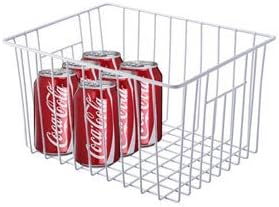 SANNO Freezer Baskets Pantry Wire Storage Basket Bins, Refrigerator Organizer Baskets Food Storage Bin with Handles for Cabinets, Pantry, Closets, Bedrooms - Set of 2