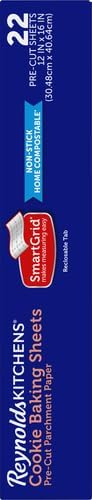 Reynolds Kitchens Cookie Baking Sheets, Pre-Cut Parchment Paper, 22 Sheets (Pack of 2)
