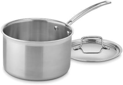 Cuisinart 4-Quart Skillet, Stainless Steel Cookware Multiclad Pro Triple Ply Saucepan w/Cover, MCP194-20N