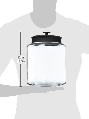 Anchor Hocking 2 Gallon Montana Glass Jar with Lid (2 piece, black metal, dishwasher safe)
