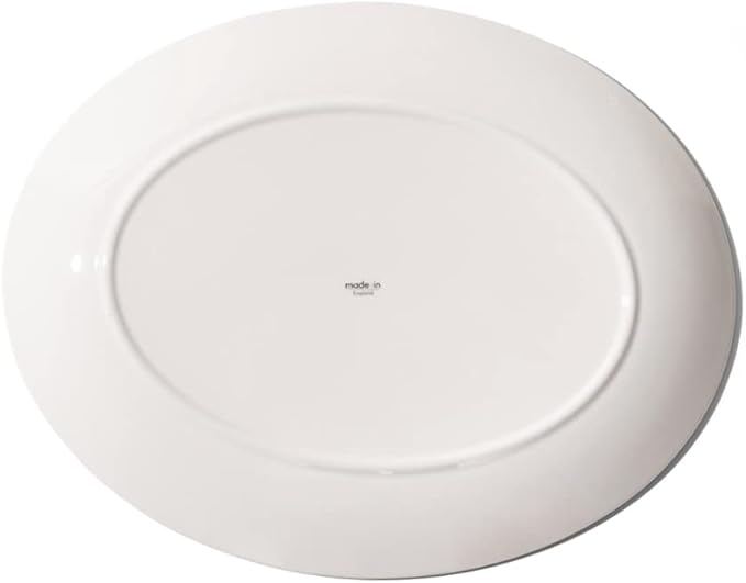Made In Cookware - Serving Platter - White With Navy Rim- Porcelain England