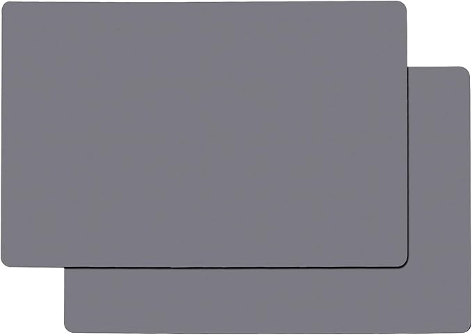 Gartful Gray Silicone Mats for Kitchen Counter, Large Silicone Countertop Protector, 25" x 17" Heat Resistant Desk Saver Pad, Nonskid Multipurpose Mat, Placemat, Non-Slip, 2PCS