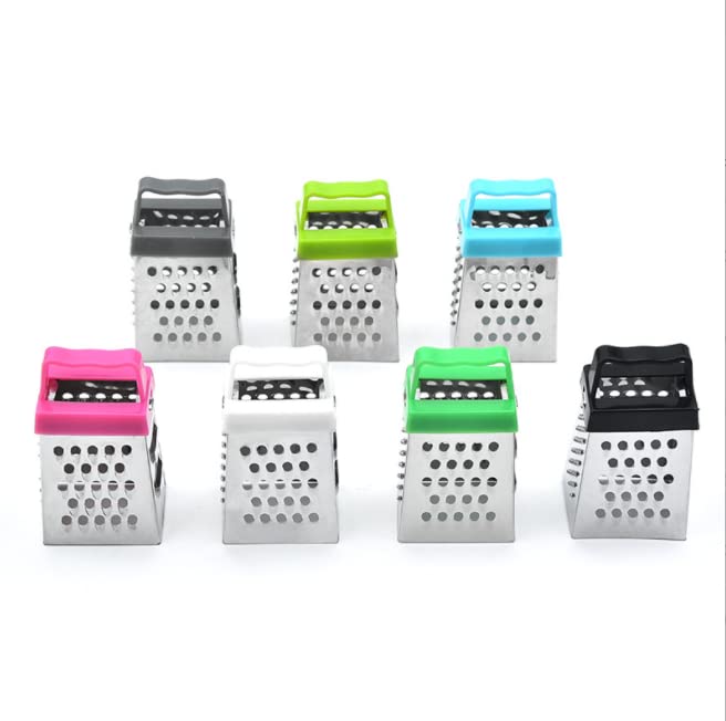 Mini Grater, Stainless Steel Cheese Ginger Vegetable Spices Small Grater for Kitchen (Blue)