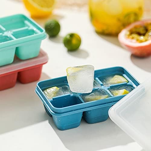 Ice Cube Trays for Freezer 3 Pack - Mini Ice Cube Trays with Lid & Easy-Release Silicone Bottom, Stackable Small Ice Cube Molds for Mini Fridge/Travel/Dorm Freezer