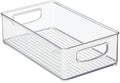 mDesign Small Plastic Bathroom Storage Container Bins with Handles for Organization in Closet, Cabinet, Vanity or Cupboard Shelf, Accessory Organizer - Ligne Collection - 8 Pack, Clear
