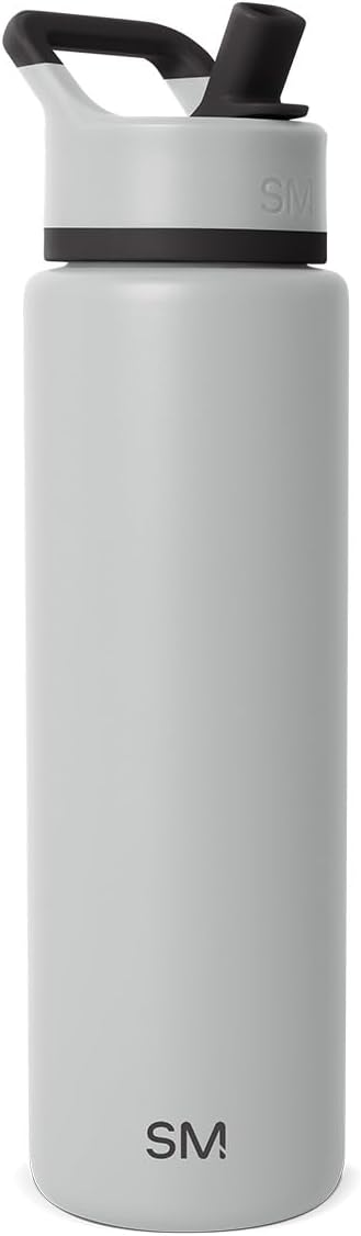 Simple Modern Water Bottle with Straw Lid | Vacuum Insulated Stainless Steel Metal Thermos | Reusable Leak Proof BPA-Free Flask for Sports Gym | Summit Collection | 30oz, Ice Gray