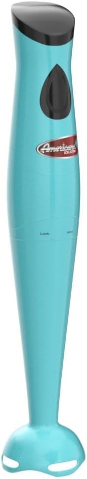 Elite Gourmet EHB-2425BL Aqua Electric Immersion Hand Blender, 150 Watts, For Soups, Sauces, Baby Food, Blue
