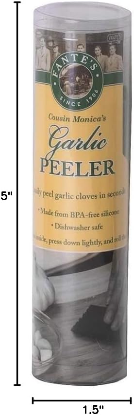Fantes 43836 Silicone Garlic Peeler Tube, Green, The Italian Market Original Since 1906 5 x 1.5-inches