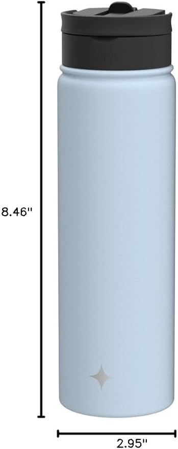 JoyJolt Triple Insulated Water Bottle with Straw Lid AND Flip Lid! 22oz Water Bottle, 12 Hour Hot/Cold Vacuum Insulated Stainless Steel Water Bottle. BPA-Free Leakproof Water Bottles - Thermos Bottle