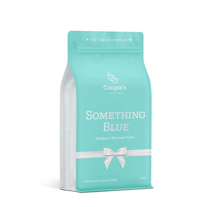 Couple’s Coffee Blueberry Flavored Ground Coffee | Something Blue Medium Roast Coffee | Perfect Something Blue Gift for Bride & Bride to Be Gifts | 12oz