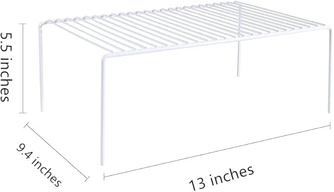 Cabinet Storage Shelf Rack Set of 2, Medium (13 x 9.4 inch) Rustproof Metal Wire Kitchen Cabinet Organizer and Storage, Cupboard Spice Shelf Rack for Plate, Dish, Counter & Pantry Organization