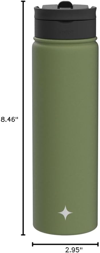 JoyJolt Triple Insulated Water Bottle with Straw Lid AND Flip Lid! 22oz Water Bottle, 12 Hour Hot/Cold Vacuum Insulated Stainless Steel Water Bottle. BPA-Free Leakproof Water Bottles - Thermos Bottle