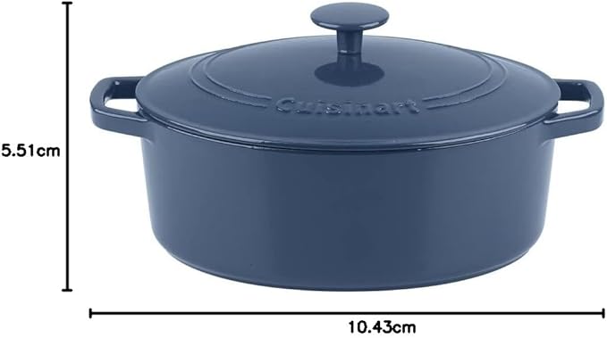 Cuisinart Chef's Classic Enameled Cast Iron Oval Covered Casserole (Provencial Blue, 5.5-Quart)