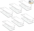 mDesign Small Plastic Office Storage Container Bins with Handles for Organization in Filing Cabinet, Closet Shelf, or Desk Drawers, Organizer for Notes, Pens, Pencils, Ligne Collection, 6 Pack - Clear