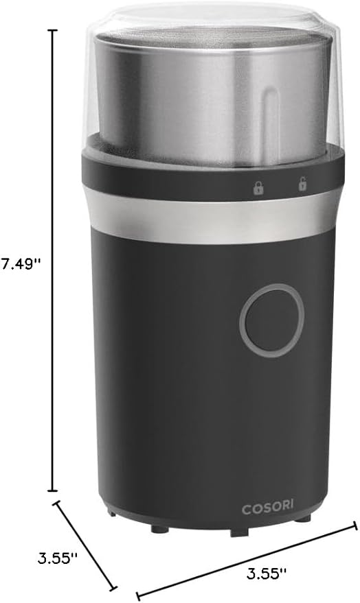 COSORI Electric Coffee Grinders for Spices, Seeds, Herbs, and Coffee Beans, Spice Blender and Espresso Grinder, Wet and Dry Grinder, Included 2 Removable Stainless Steel Bowls, Black