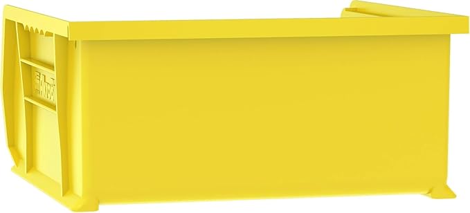 Akro-Mils 30235 AkroBins Plastic Storage Bins, Space-Saving Stackable Bins for Garage, Pantry, Craft Organization, 11" x 11" x 5", Yellow, 6-Pack
