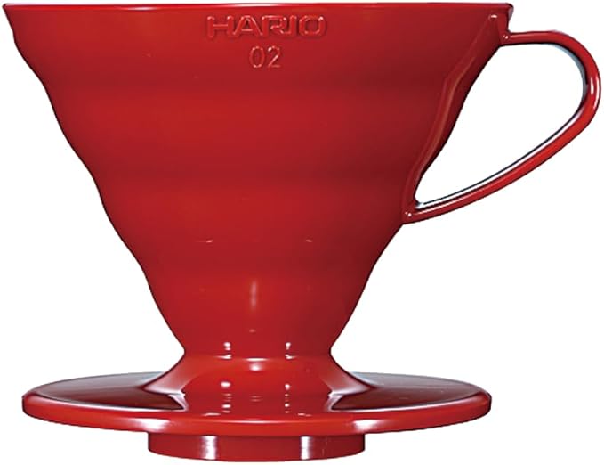 Hario V60 Plastic Coffee Dripper, Size 02, Red