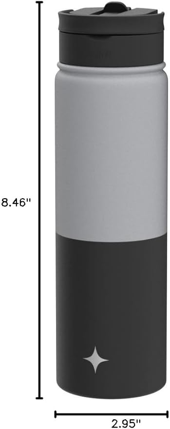 JoyJolt Triple Insulated Water Bottle with Straw Lid AND Flip Lid! 22oz Water Bottle, 12 Hour Hot/Cold Vacuum Insulated Stainless Steel Water Bottle. BPA-Free Leakproof Water Bottles - Thermos Bottle