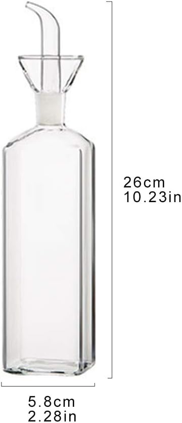 LandHope Oil Bottle Glass Olive Oil Dispenser Bottle Glass Cooking Oil Vinegar Measuring Dispenser With Spout for Kitchen and BBQ (500 ml/17 oz)