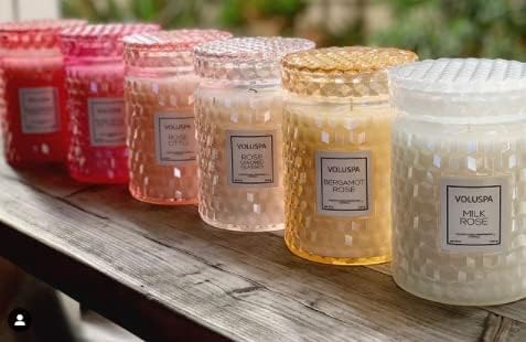 Voluspa BlackBerry Rose Oud Candle | Large Glass Jar Candle with Lid | 18 Ounces | 100 Hour Burn Time | Coconut Wax for Clean Burning | Handcrafted in The USA | Non-Toxic