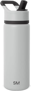 Simple Modern Kids Water Bottle with Straw Lid | Vacuum Insulated Stainless Steel Metal | Reusable Leak Proof BPA-Free Thermos for School | Summit Collection | 18oz, Ice Gray