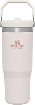 Stanley IceFlow Flip Straw Tumbler with Handle 30 oz | Twist On Lid and Flip Up Straw | Leak Resistant Water Bottle | Insulated Stainless Steel |BPA-Free | Rose Quartz