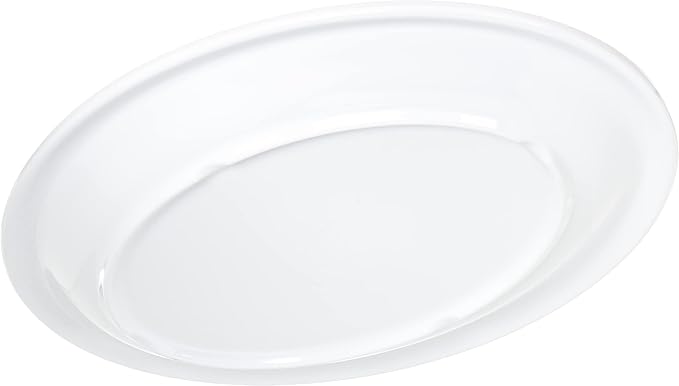 Carlisle FoodService Products Kingline Plastic Oval Platter Oval Tray for Home and Restaurant, Melamine, 12 x 9 Inches, White, (Pack of 12)