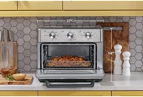 GE Mechanical Air Fryer Toaster Oven + Accessory Set | Convection Toaster with 7 Cook Modes | Large Capacity Oven - Fits 12" Pizza | Countertop Kitchen Essentials | Stainless Steel