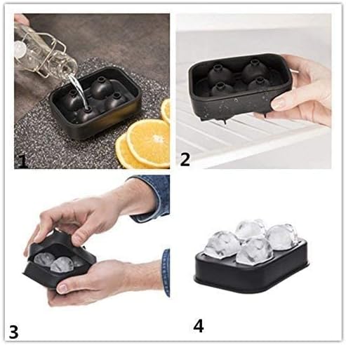 CHIYAN 3D Skull Silicone Ice Cube Mold - 2 Pack 1.9″ Easy Release Flexible Silicone Freezer Tray, Reusable Whiskey Ice Cubes Mold Skull for Party Cocktails Champagne and Drinks